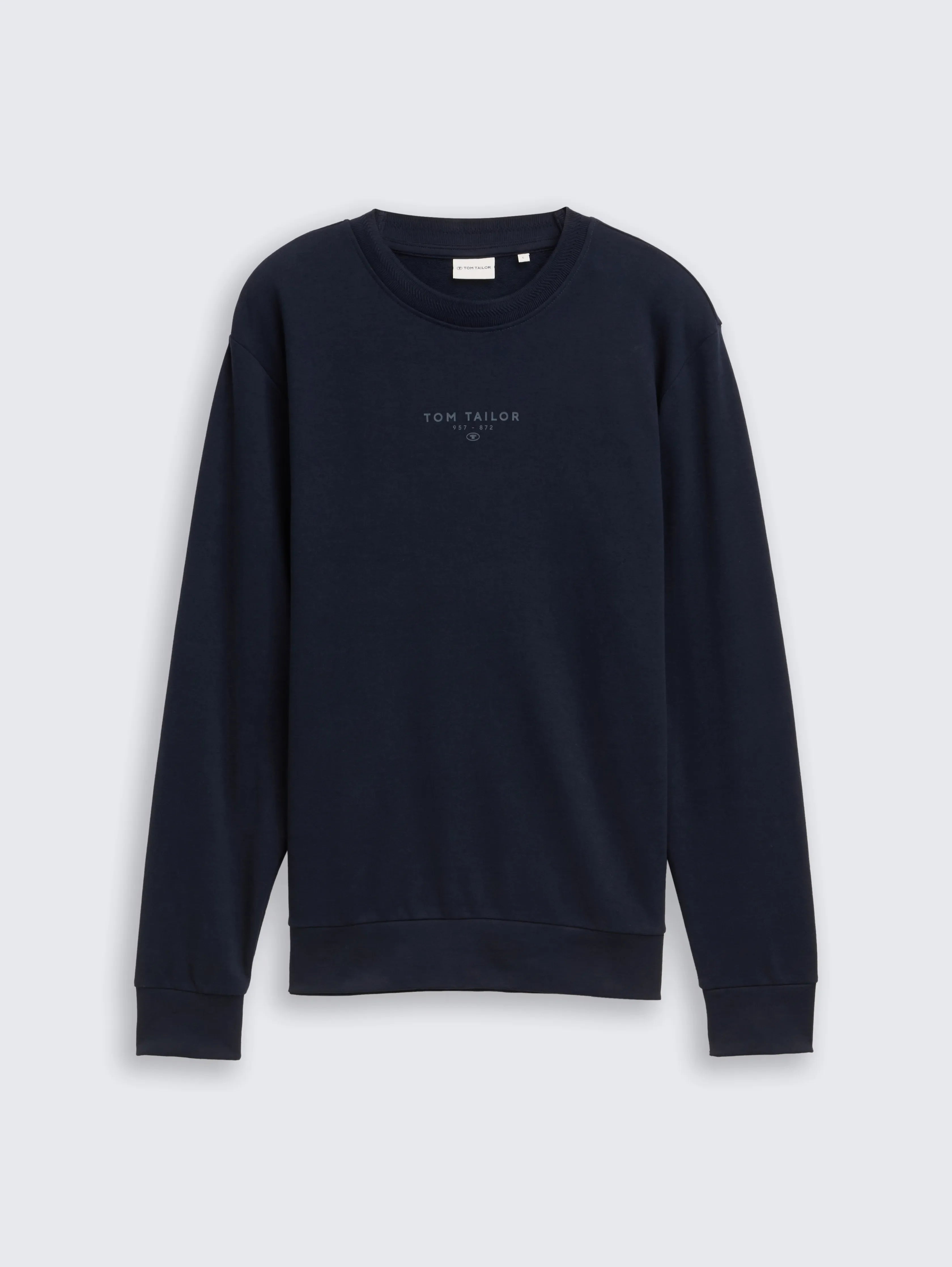 Tom Tailor_0_Crewneck Sweatshirt with Logo Print_1047784_10668_01