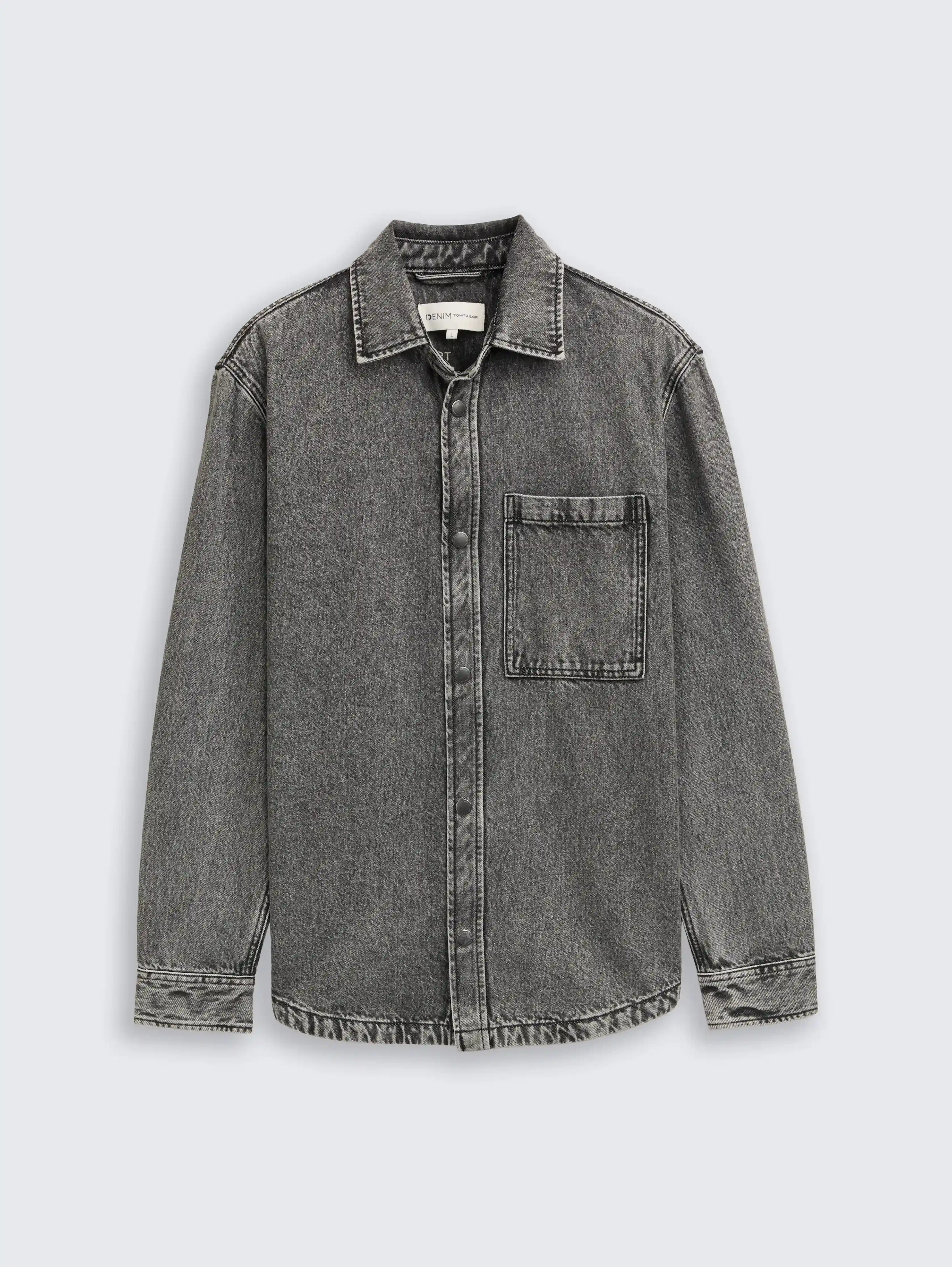 Tom Tailor_0_Overshirt Denim Shirt with Breast Pocket_1047991_10219_01