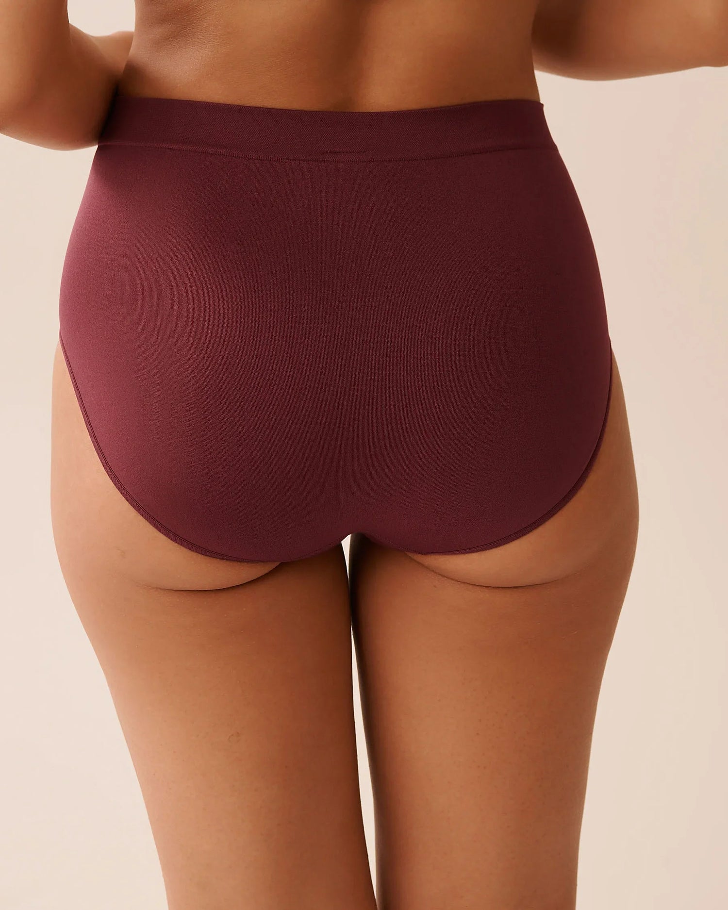La Vie en Rose_Burgundy_Seamless Fabric High Waist Bikini Panty_20200692_50062_02