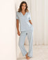 La Vie en Rose_Baby Blue Pinstripe_Cotton Short Sleeve Button-Down Shirt_40100783_P40485_01