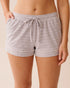 La Vie en Rose_Comfy Grey Mix Big Stripe_Cotton Pajama Shorts_40200770_P00452_01