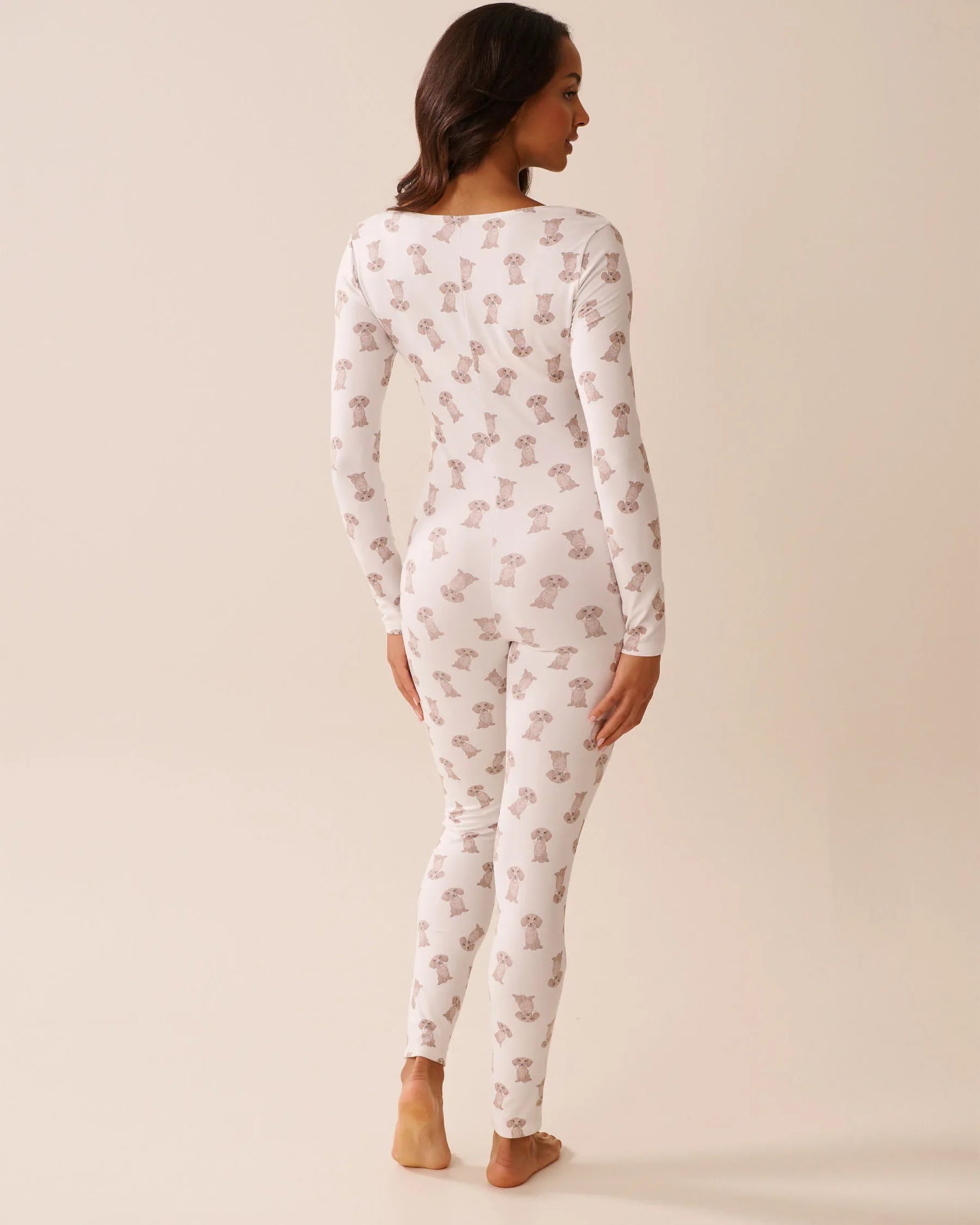 La Vie en Rose_Snow White Dachshund_Dashshund Print Super Soft Jumpsuit_40300059_P10524_03