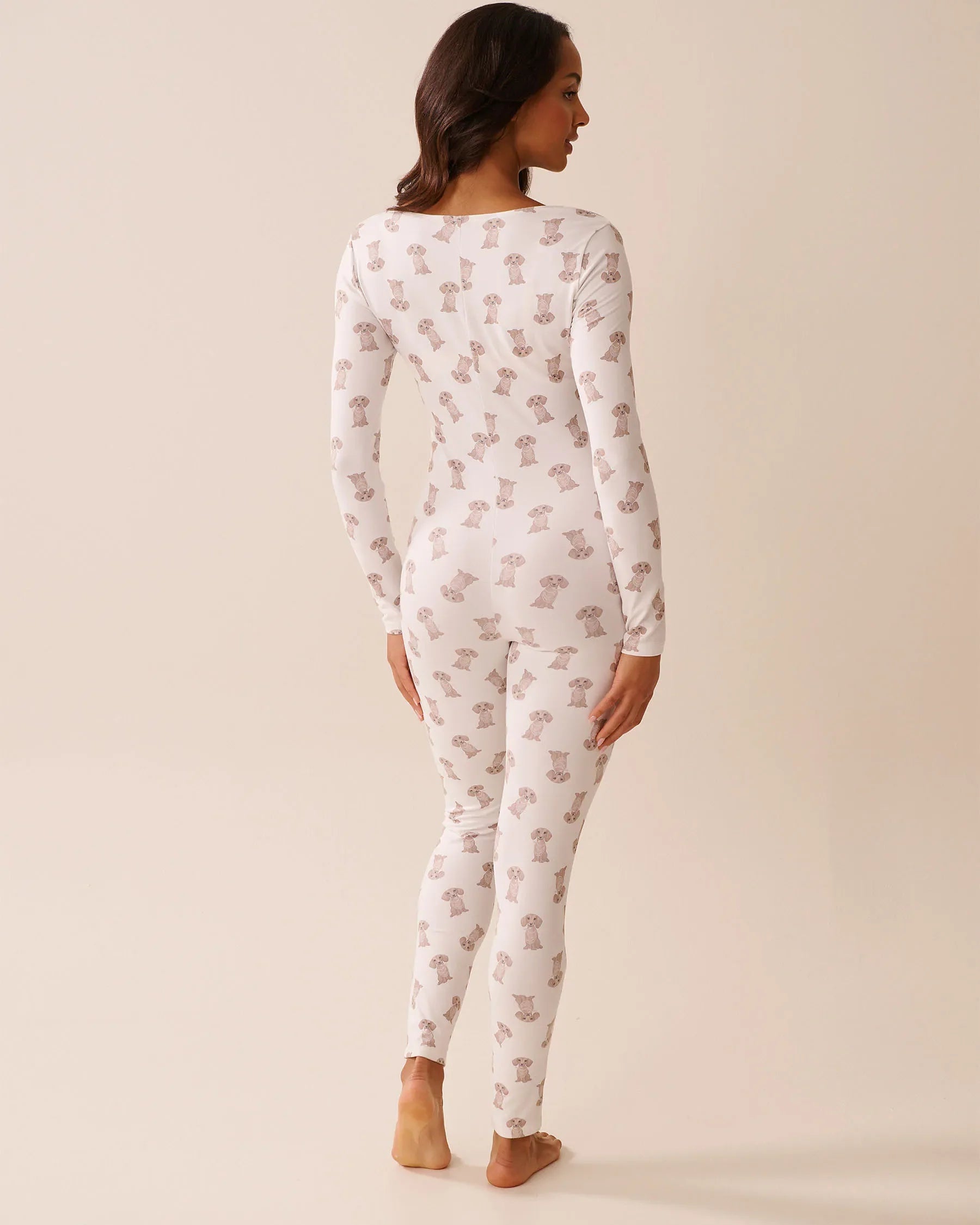La Vie en Rose_Snow White Dachshund_Dashshund Print Super Soft Jumpsuit_40300059_P10524_03