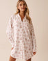 La Vie en Rose_Snow White Espresso_Espresso Print Recycled Fibers Button-Down Sleepsh_40500447_P10525_01