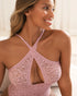 La Vie en Rose_Zephyr_High Neck Leopard Lace Thong Teddy_60300109_60160_01