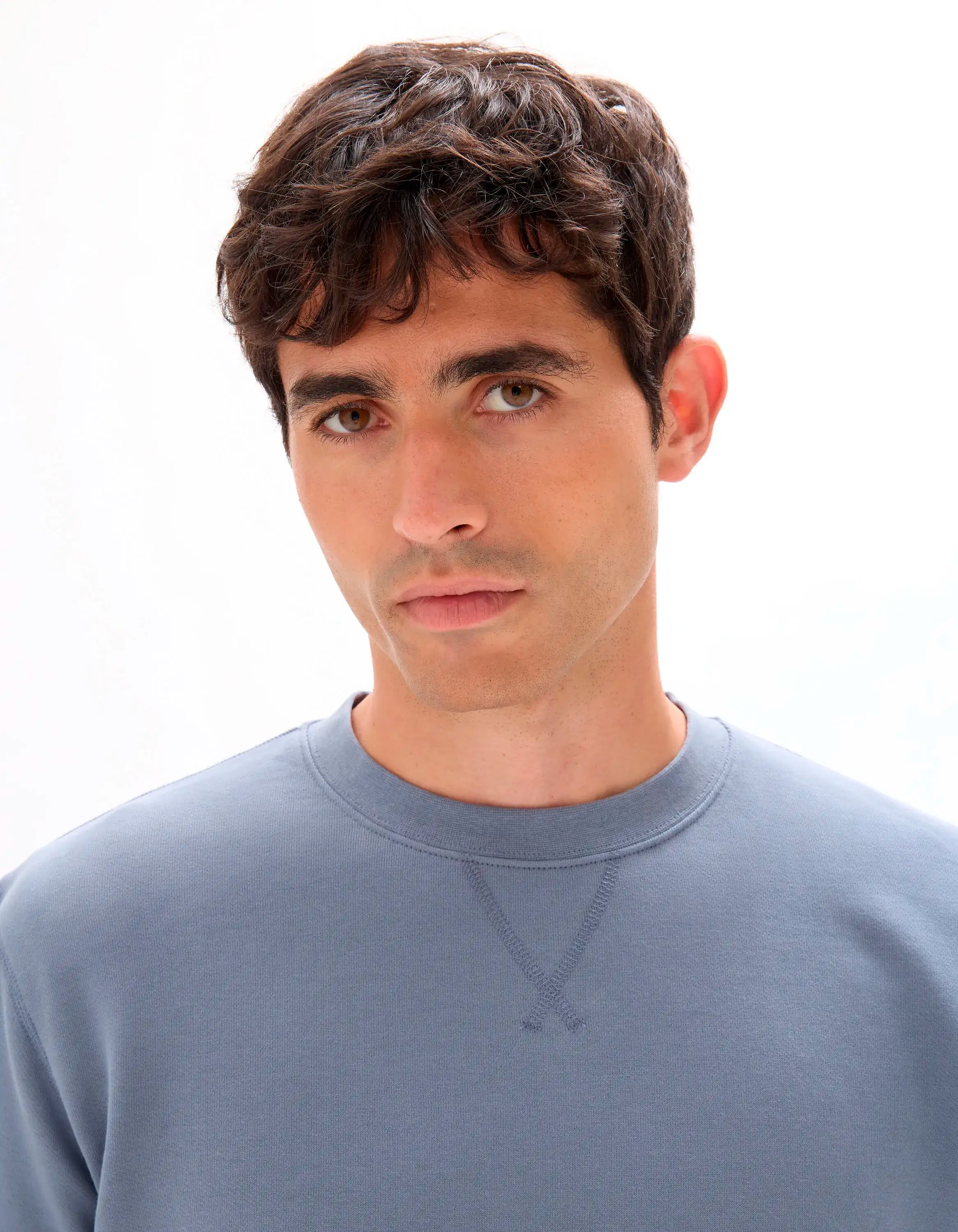 Celio_Denim Blue_Regular Round Neck Sweatshirt 100% Cotton_FESEVEN_DENIM BLUE_04