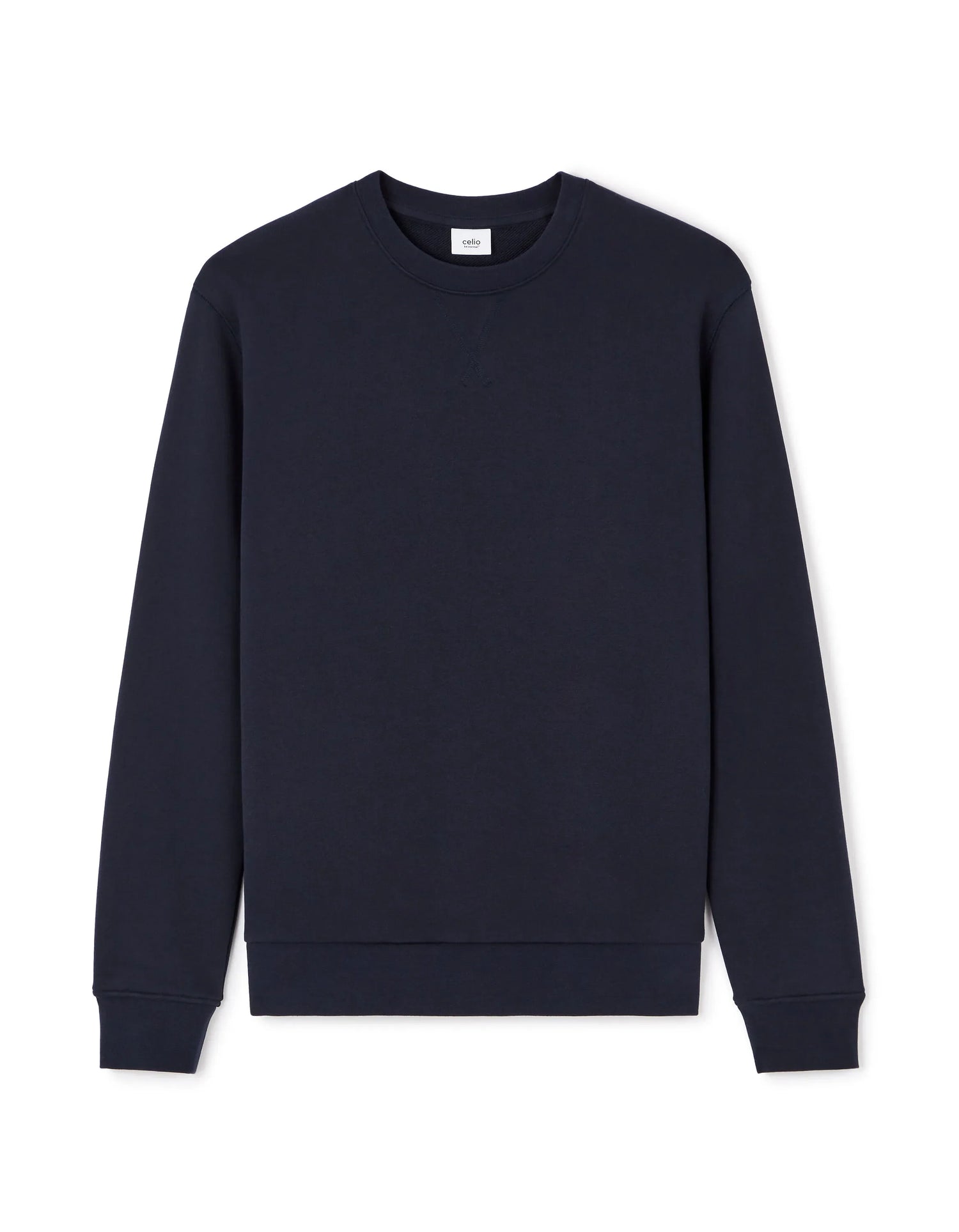 Celio_Navy_Regular Round Neck Sweatshirt 100% Cotton_FESEVEN_NAVY_05