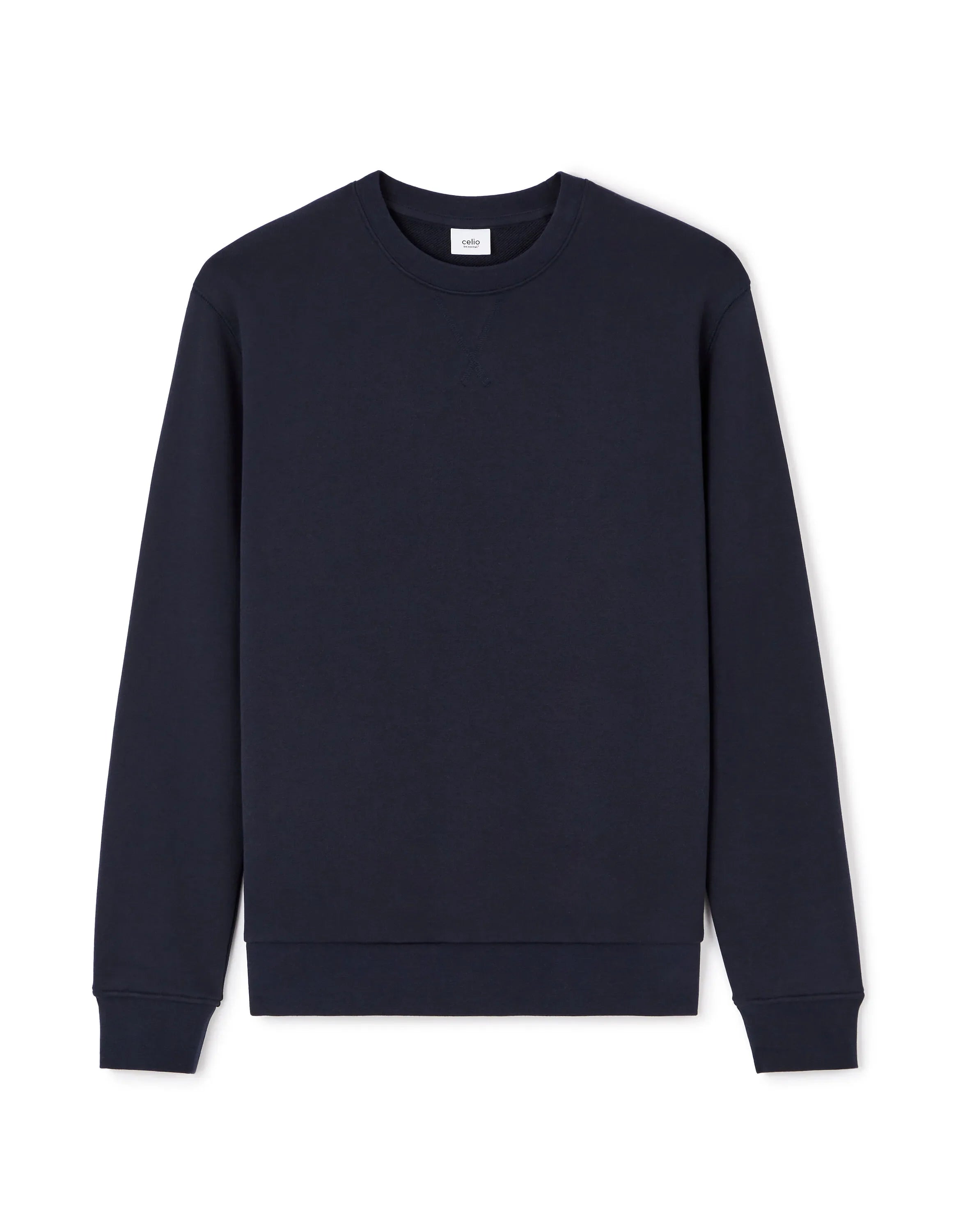 Celio_Navy_Regular Round Neck Sweatshirt 100% Cotton_FESEVEN_NAVY_05