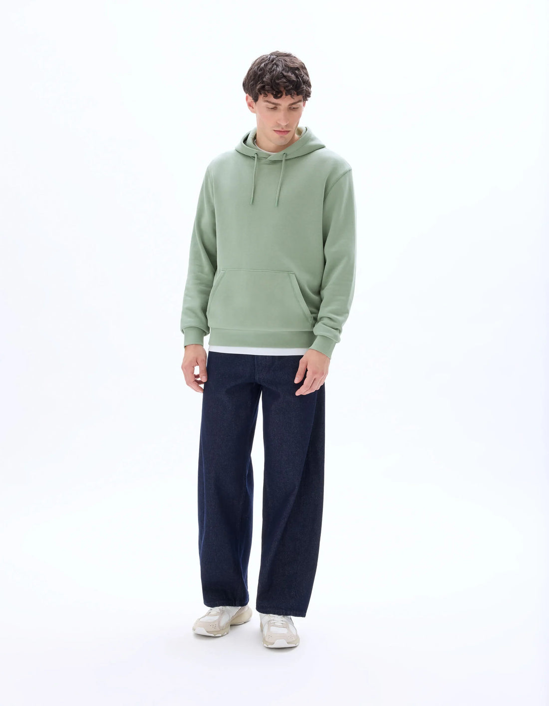 Celio_Celadon_Regular Hooded Sweatshirt 100% Cotton_FESIX_CELADON_02