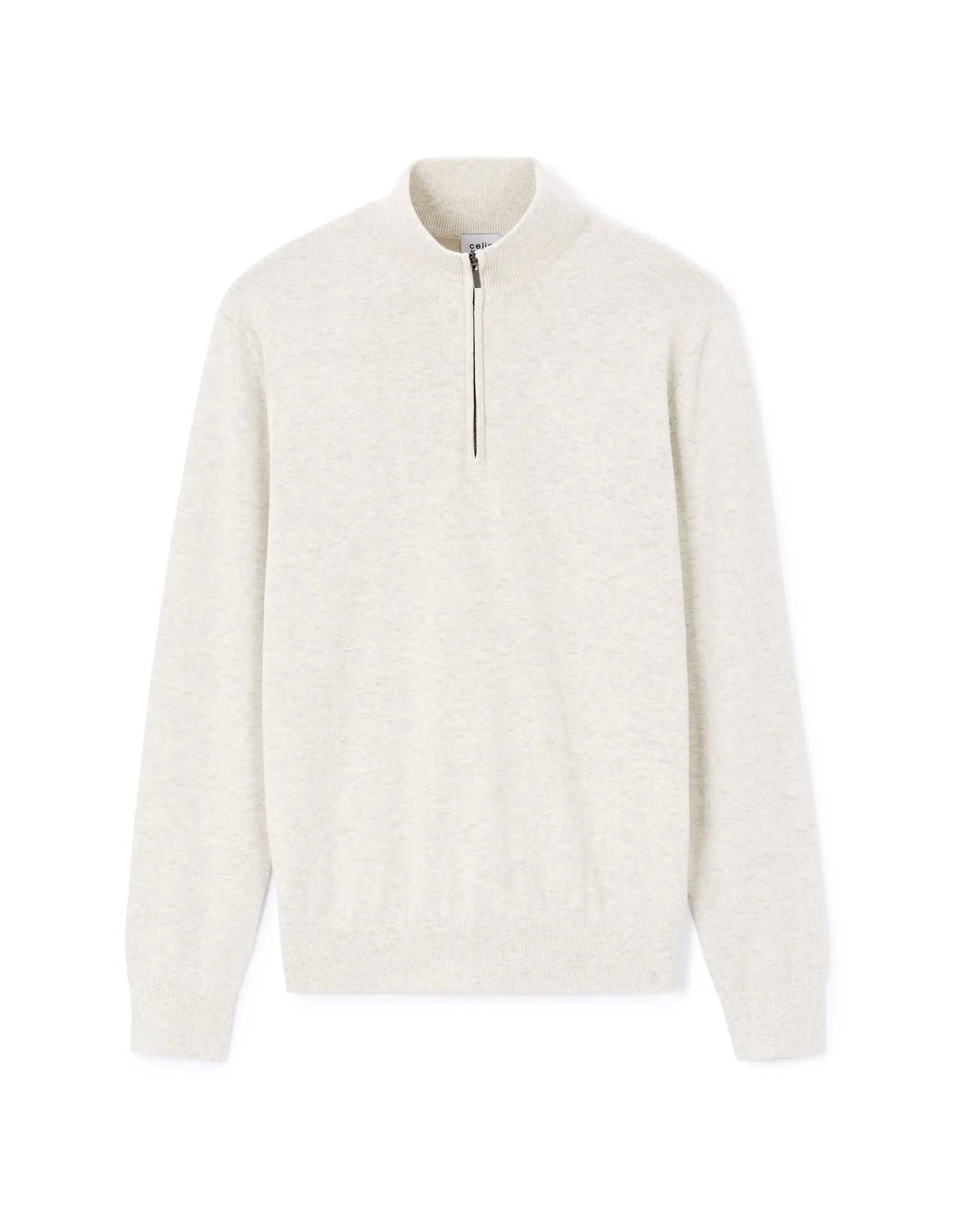 Celio_Off White Mel_100% Cotton Trucker Neck Sweater_GECOTONT_OFF WHITE MEL_04