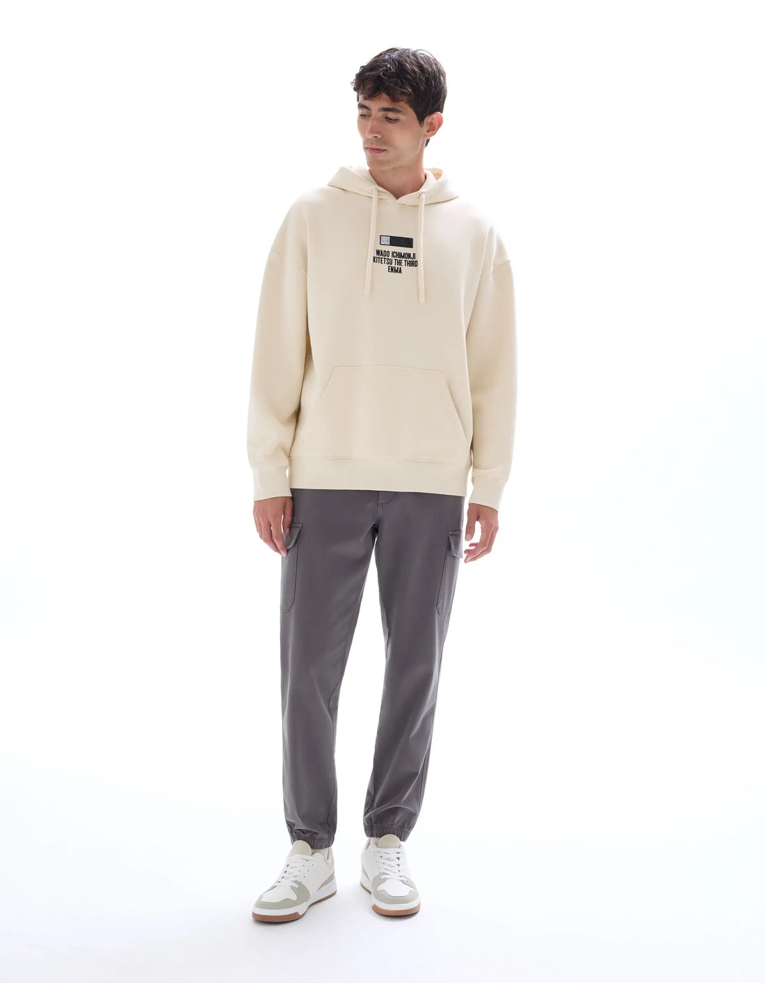 Celio_Beige_One Piece Beige Oversized Hoodie_LLEONESW2_BEIGE_02