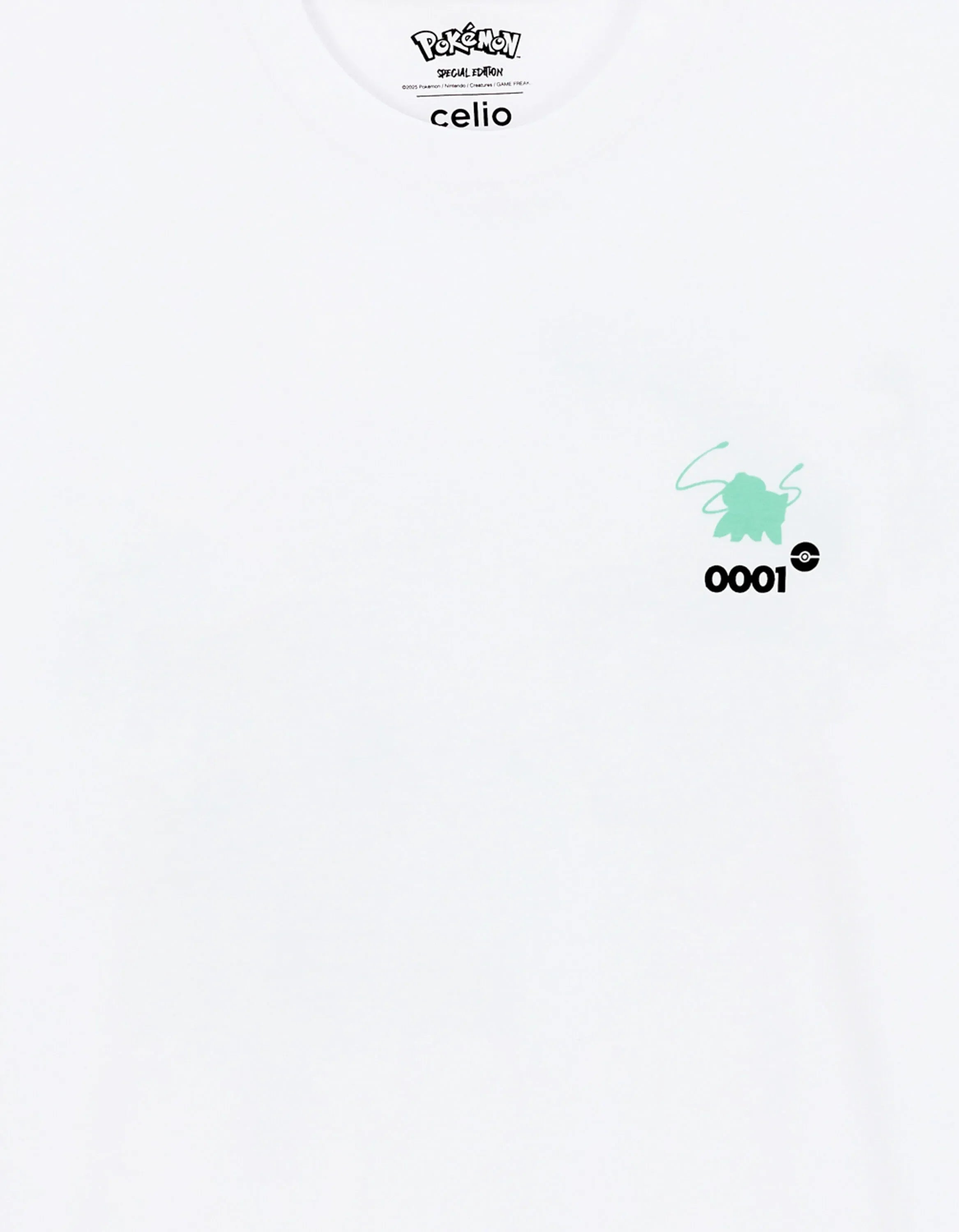 Celio_Blanc1_PokŽmon Bulbasaur T-Shirt_LMEPOKE0_BLANC1_07
