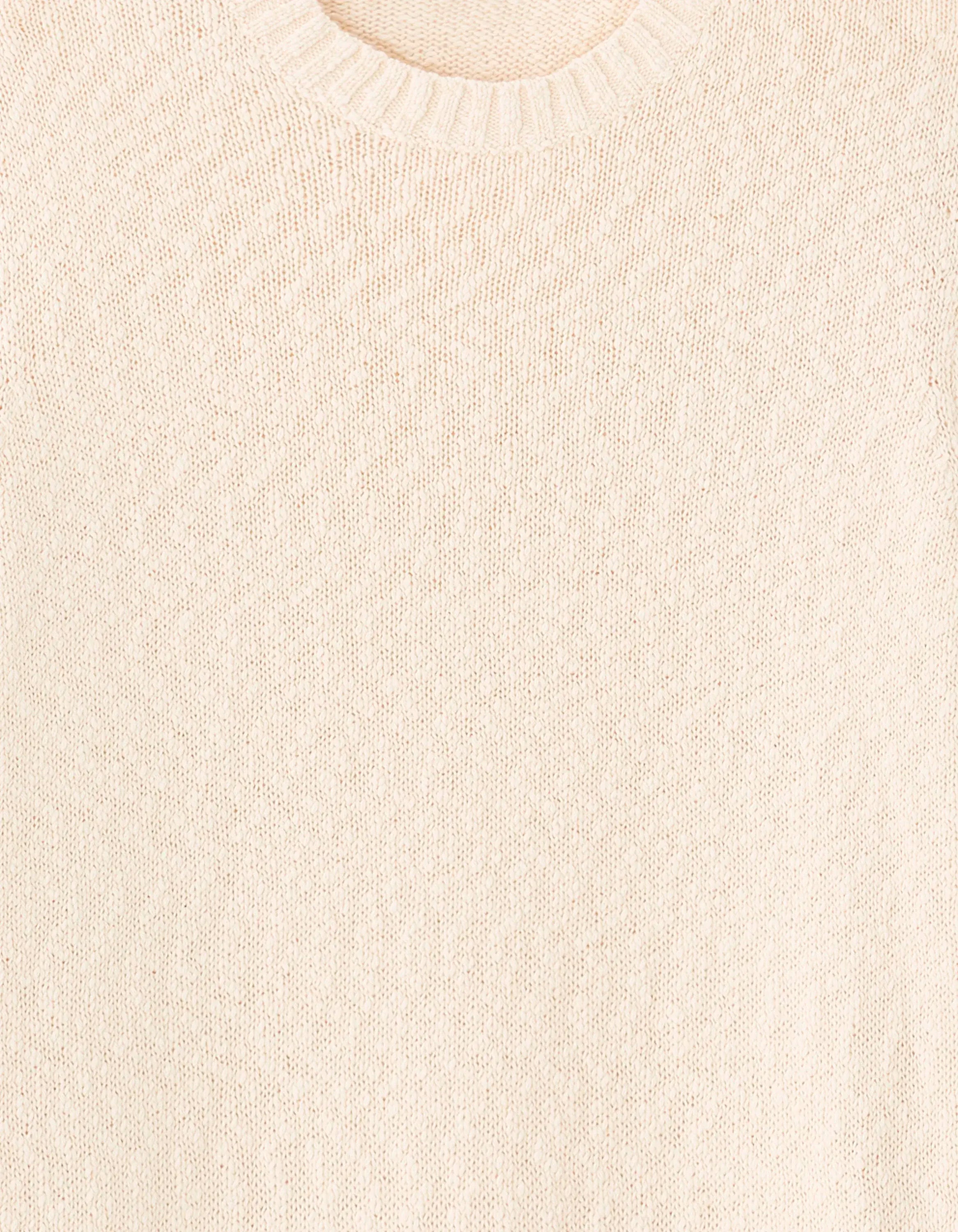 Celio_Ecru_100% Cotton Slub Knit Crew Neck Sweater_MEARTHUR_ECRU_05