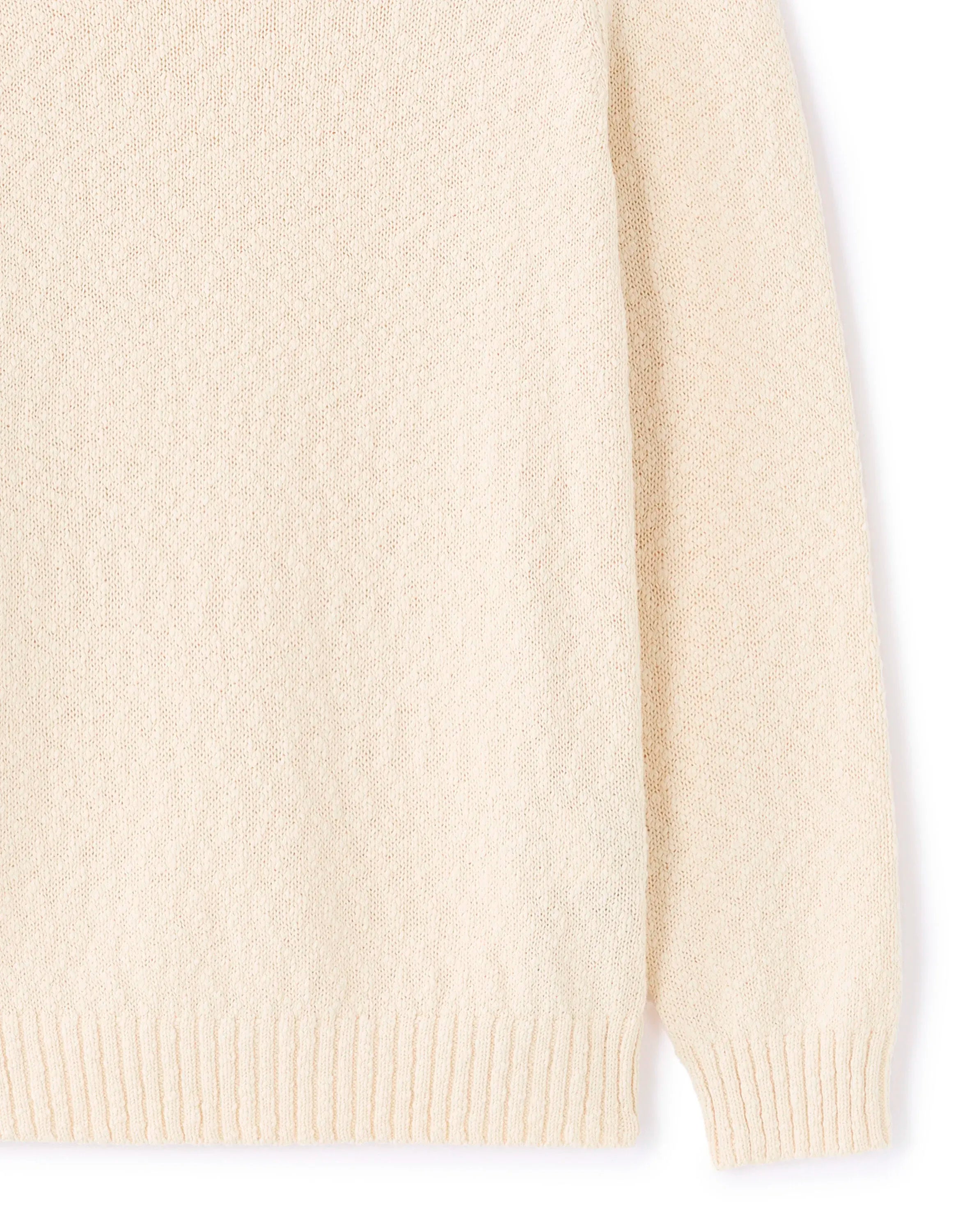 Celio_Ecru_100% Cotton Slub Knit Crew Neck Sweater_MEARTHUR_ECRU_06
