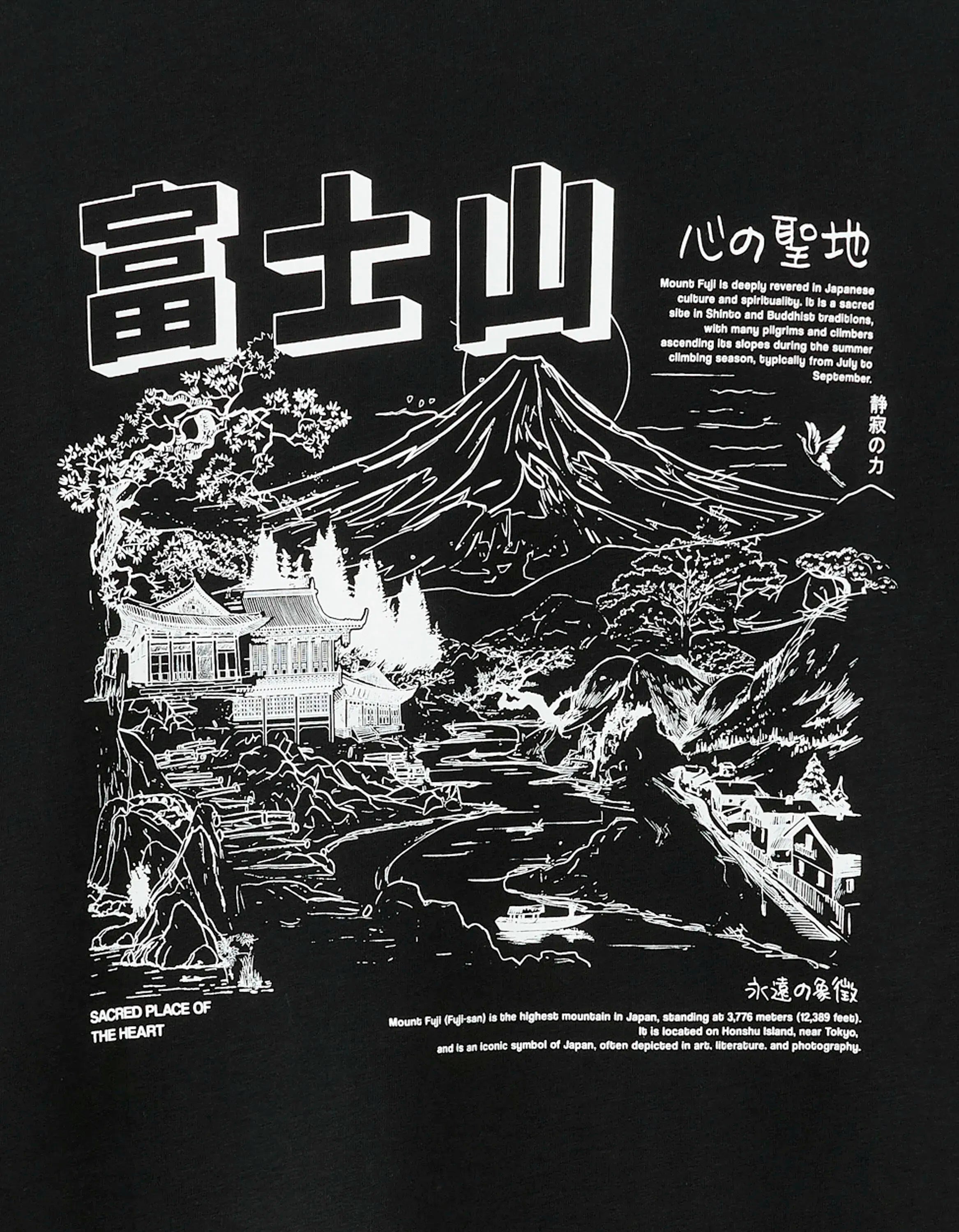 Celio_Black_Oversized Round Neck T-Shirt 100% Cotton Asian Print_MEMOUNTAIN_BLACK_06