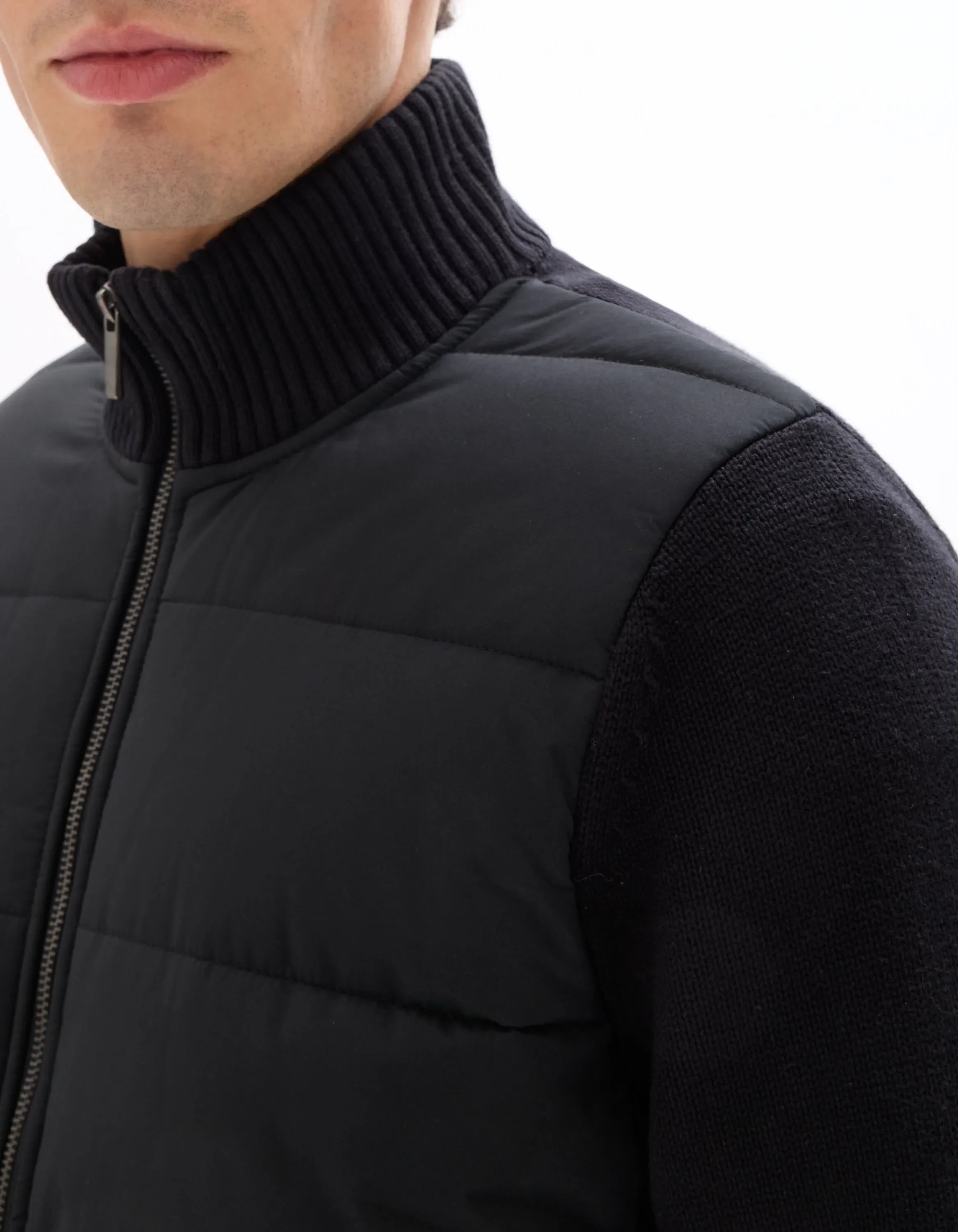 Celio_Black_100% Cotton Milano Knit Jacket_MERGUS_BLACK_04