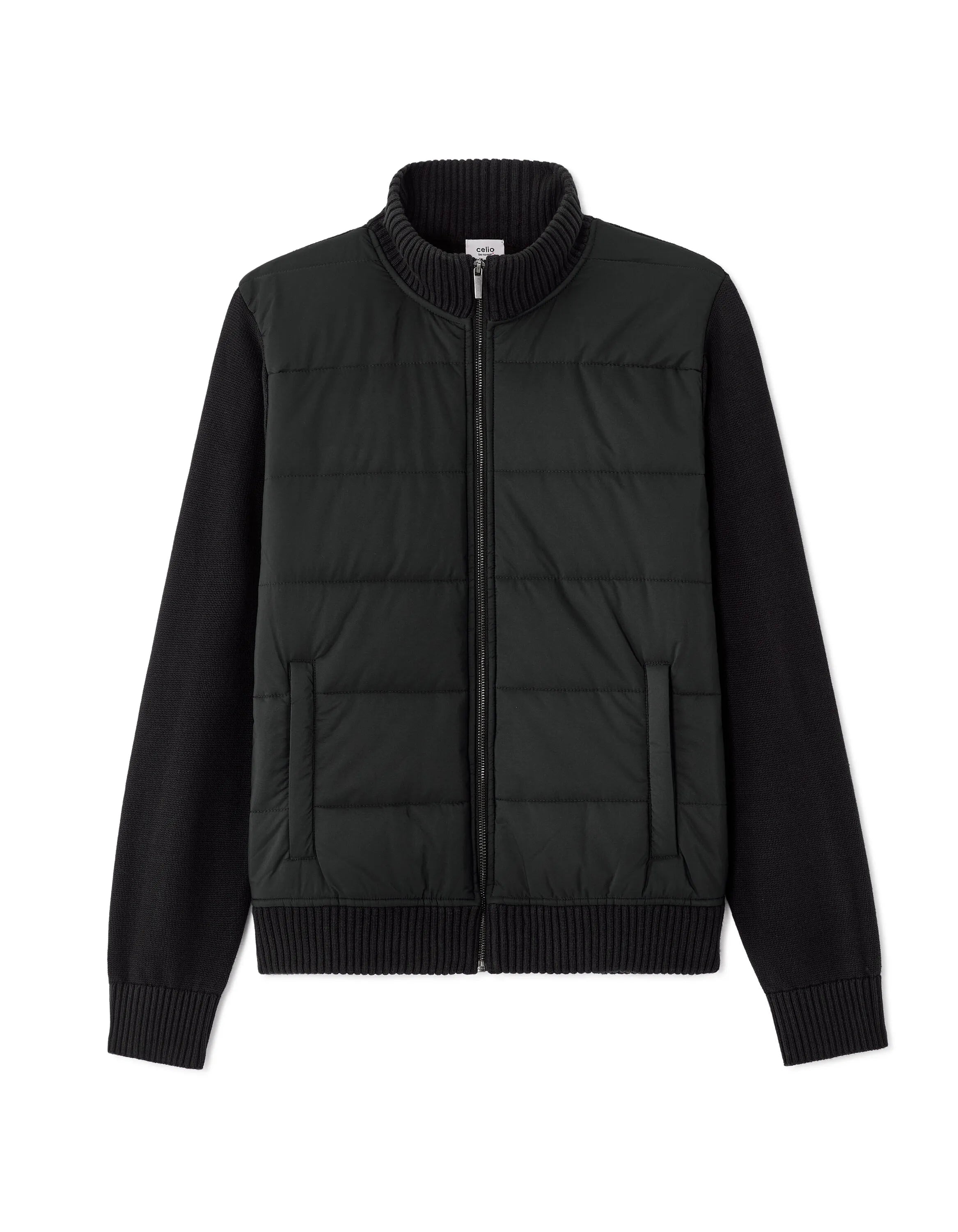 Celio_Black_100% Cotton Milano Knit Jacket_MERGUS_BLACK_07