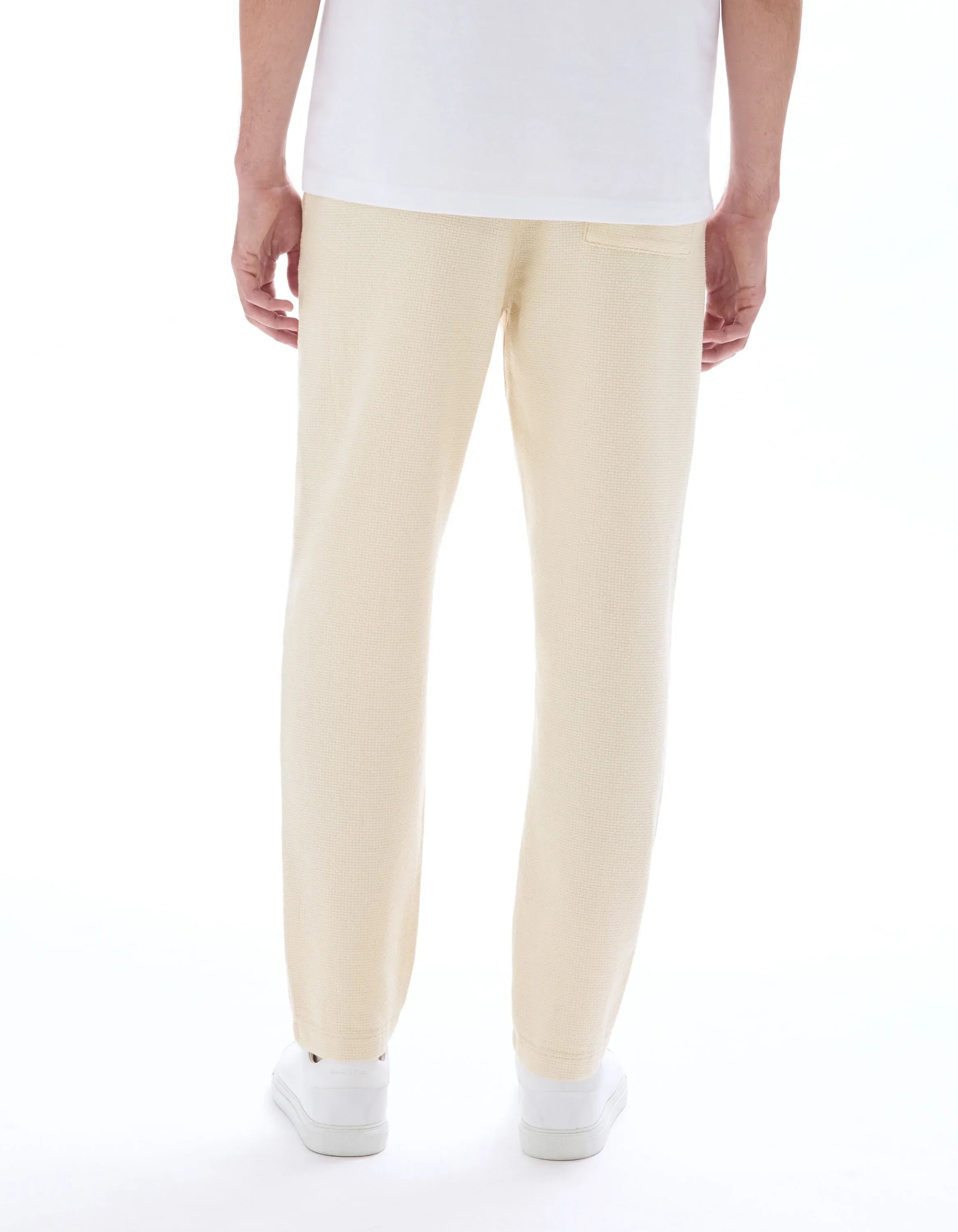 Celio_Ecru_100% Cotton Canvas Textured Slim Pants_MOCANVAS_ECRU_03