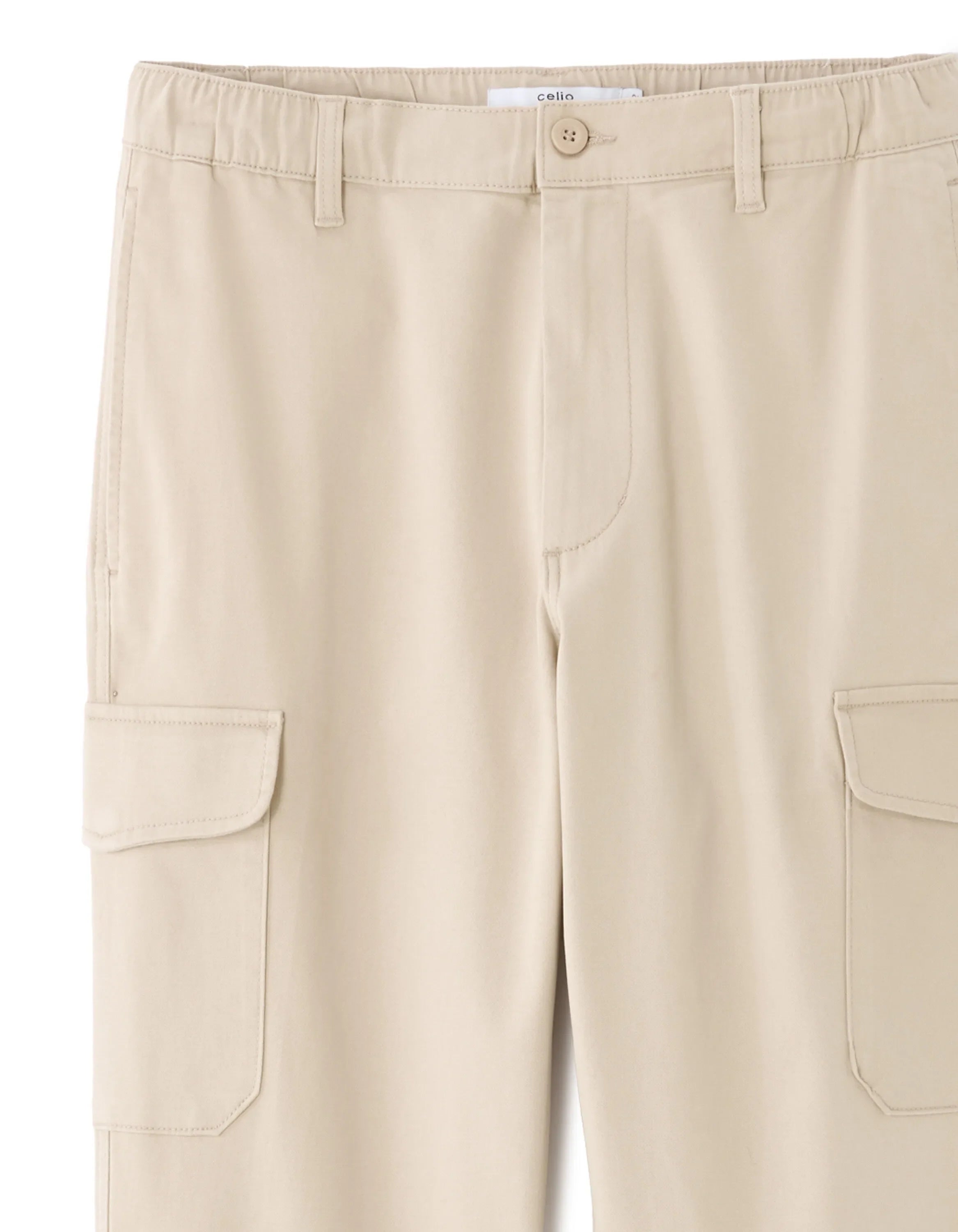 Celio_Beige Clair_Stretch Cotton Straight Cargo Pants_MOGO_BEIGE CLAIR_06
