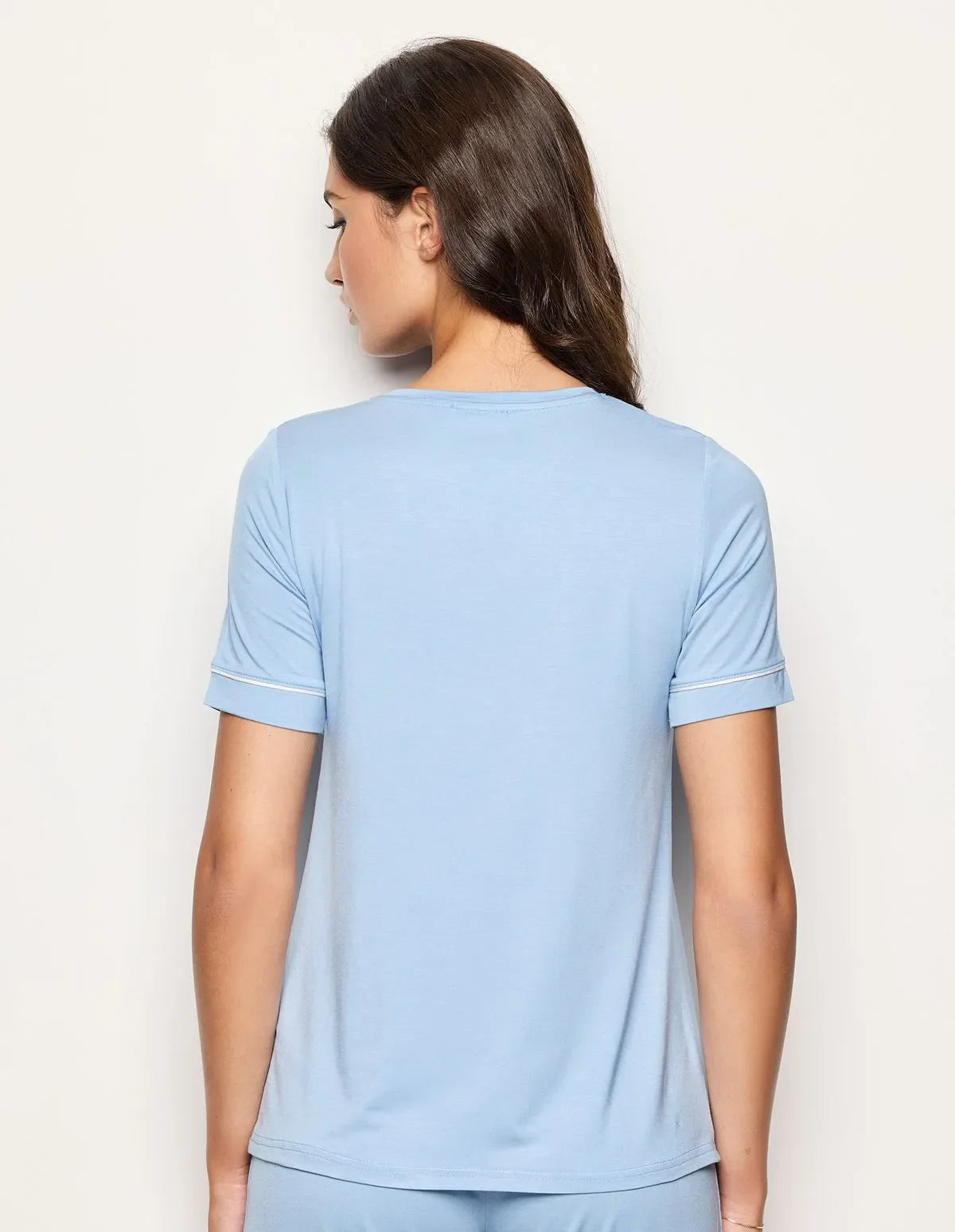 Yamamay_Baby Blue_Crew Neck Pajama T-Shirt with Tencelª Modal Ð Daily Modal_PPTD183004_032_03