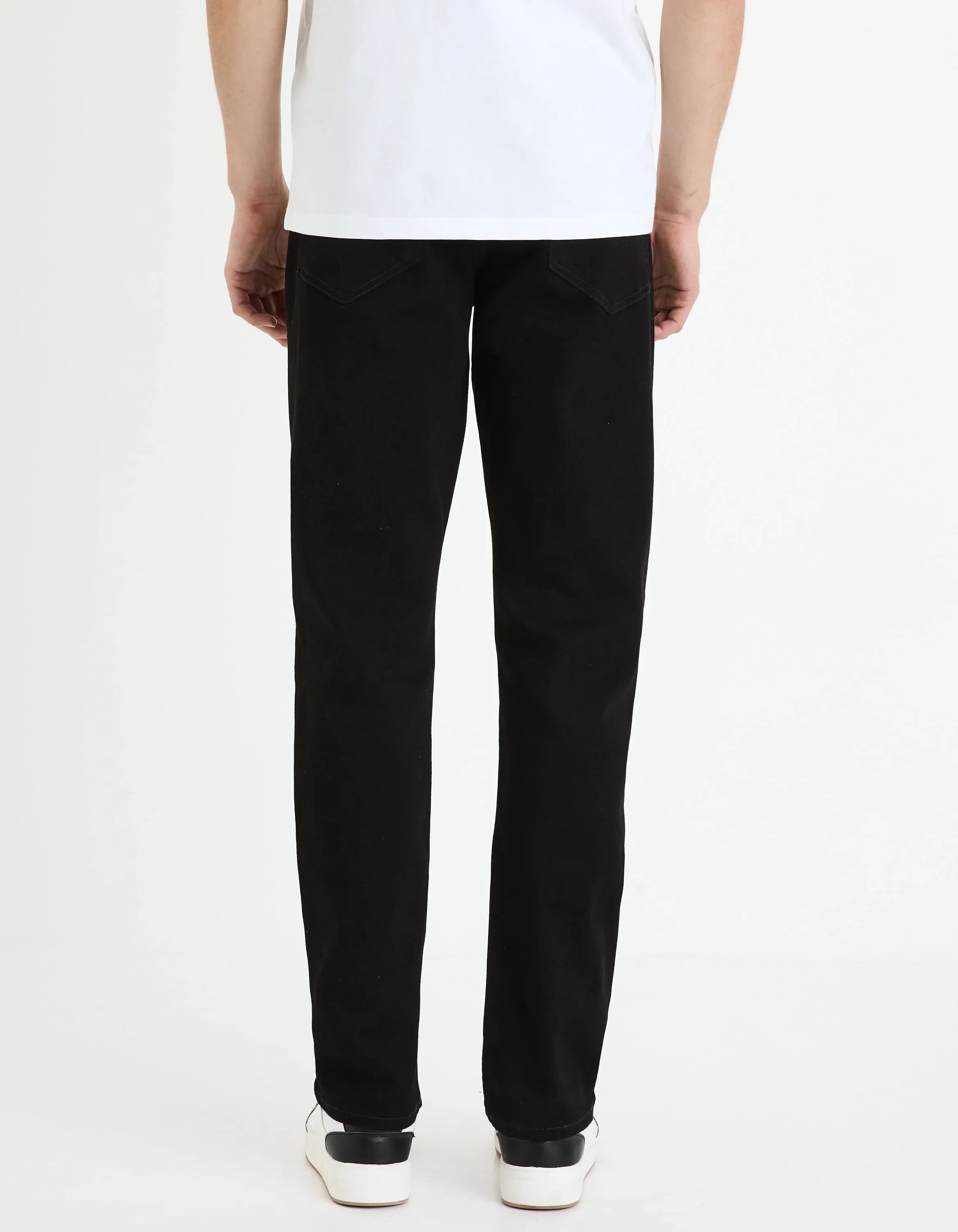 Celio_Noir_C.15 Straight Stretch Cotton Jeans, 3 Lengths_STRAIGHT3L_NOIR_03