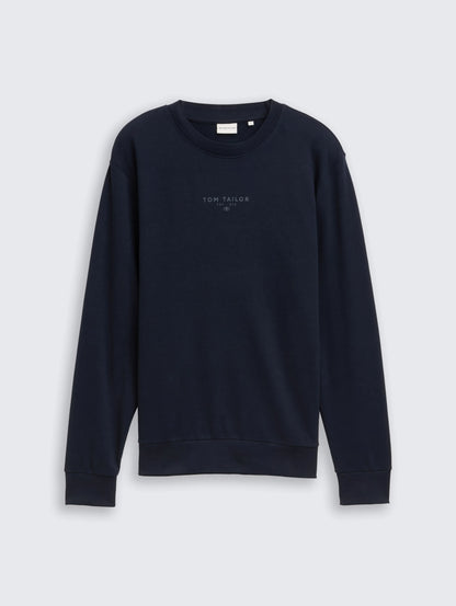Tom Tailor_0_Crewneck Sweatshirt with Logo Print_1047784_10668_01