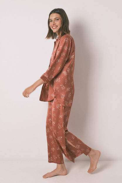Women Secret_Pink_Long Orange Satin Pajama Shirt_2542463_71_05