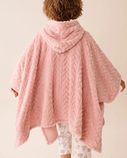 La Vie en Rose_Zephyr Cable_Cable Effect Soft Plush Hooded Cape_40700414_P60407_02