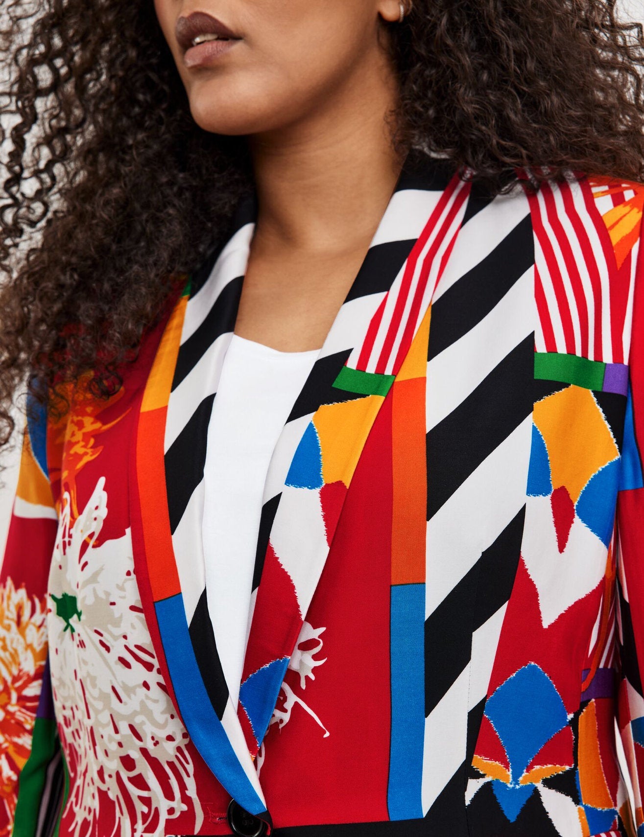Buy Blazer With A Colourful Mixed Pattern Samoon in Kuwait