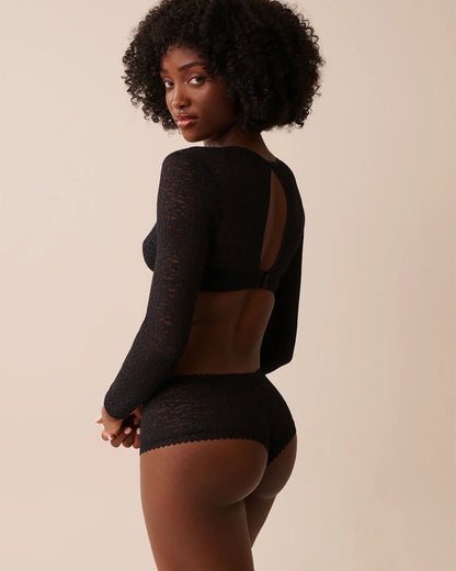 La Vie en Rose_Black Beauty_Long-Sleeve Leopard Lace 2-Piece Set_60400059_00001_02
