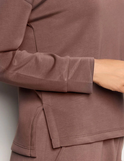 Yamamay_Cocoa_Closed WomenÕS Sweatshirt with Tencelª Modal Ð Easy Living_AMAD183006_770_05