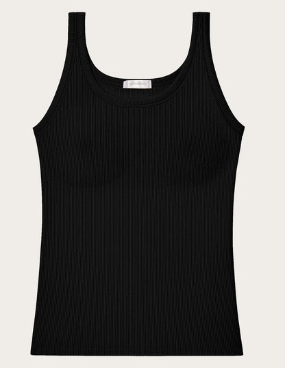Yamamay_Black_Ribbed Camisole with Internal Padding Ð Easy Living_ATOD183008_072_05
