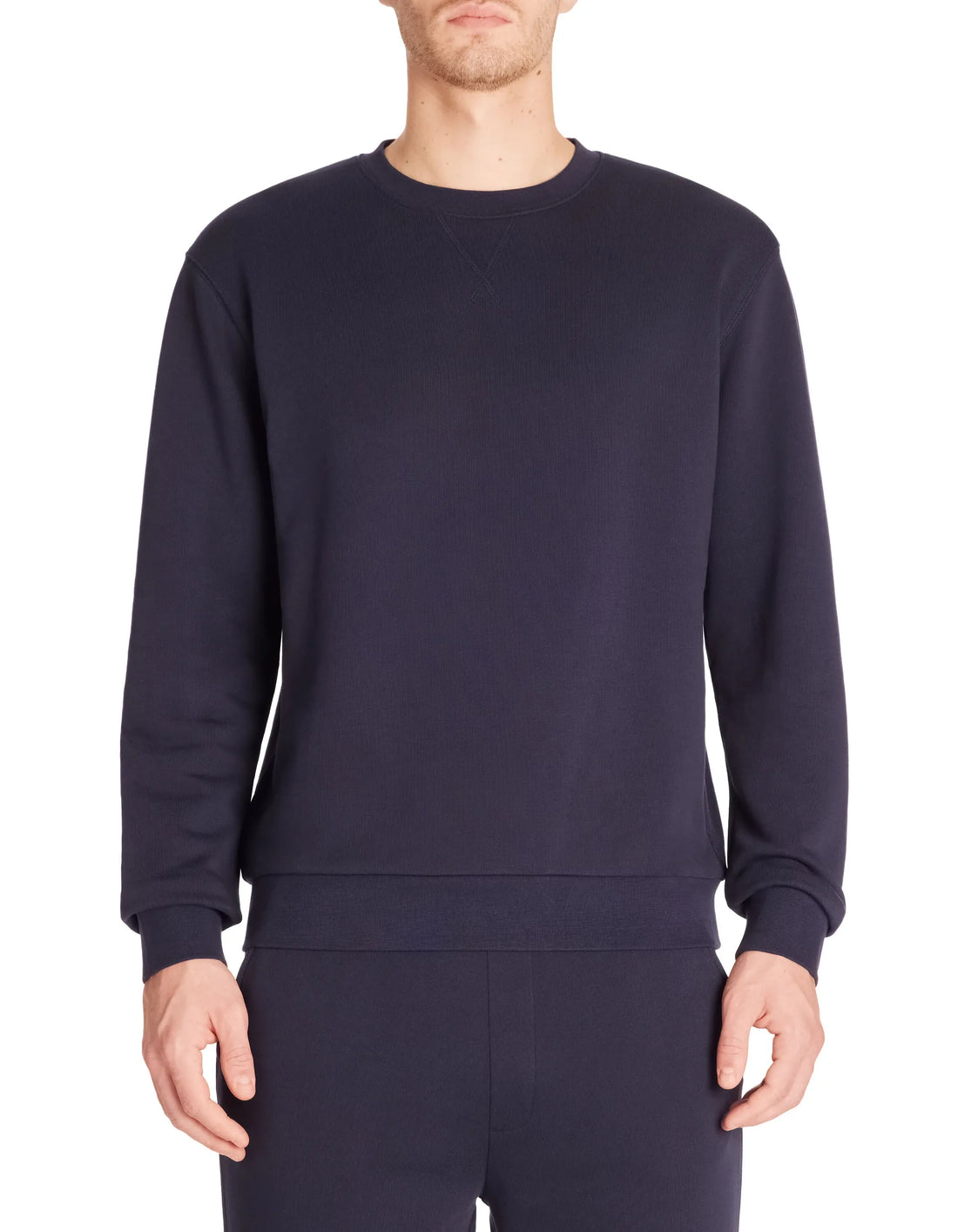 Celio_Navy_Regular Round Neck Sweatshirt 100% Cotton_FESEVEN_NAVY_01