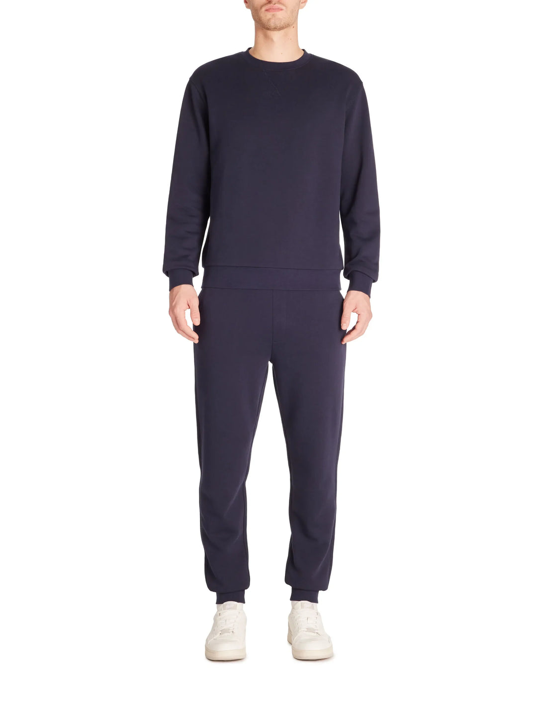 Celio_Navy_Regular Round Neck Sweatshirt 100% Cotton_FESEVEN_NAVY_02