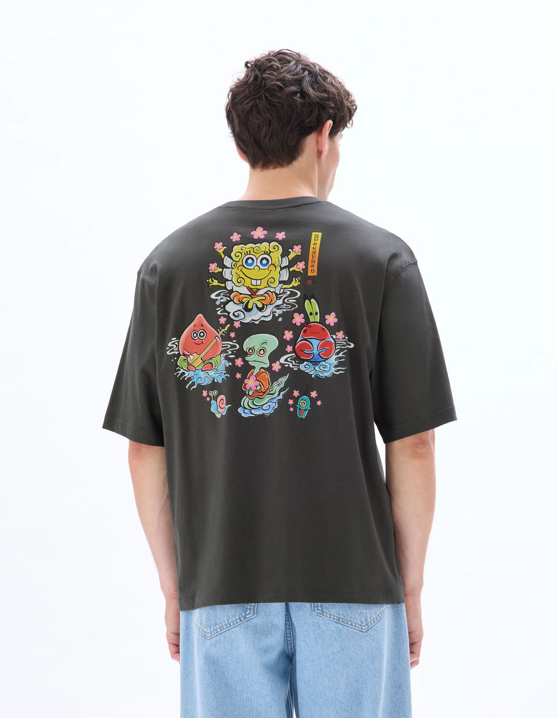 Celio_Dark Grey_Spongebob Squarepants T-Shirt_LMEBOB_DARK GREY_01