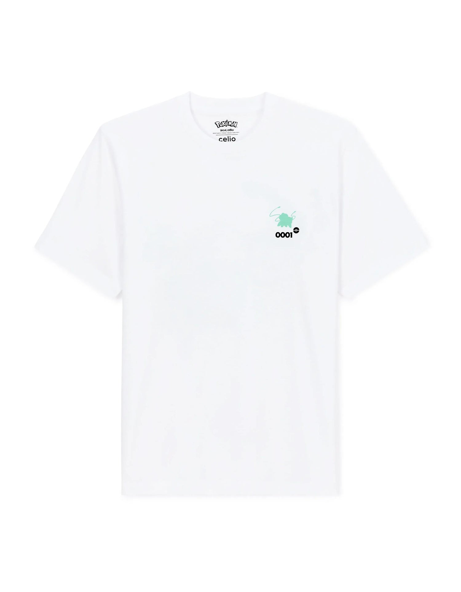 Celio_Blanc1_PokŽmon Bulbasaur T-Shirt_LMEPOKE0_BLANC1_03