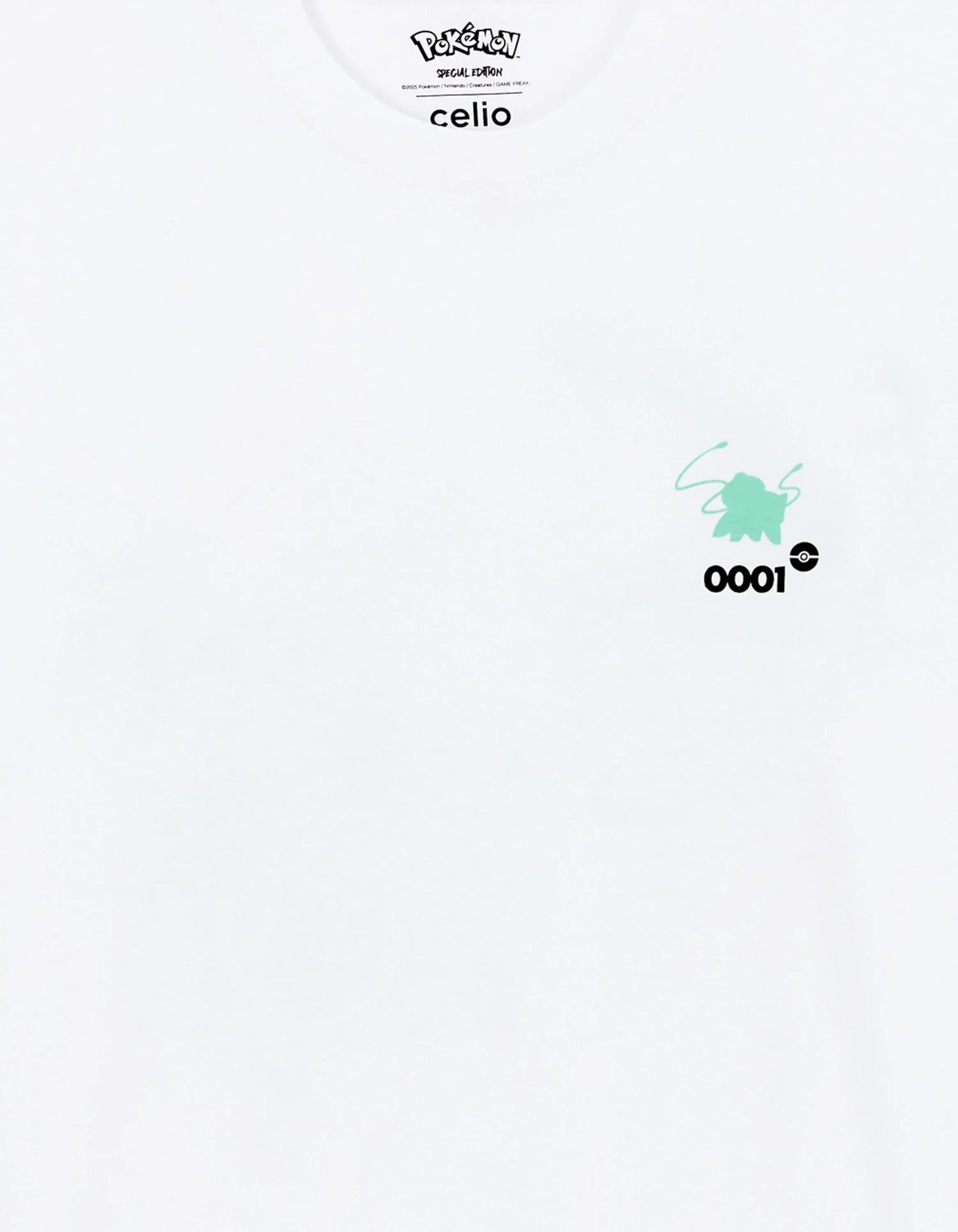 Celio_Blanc1_PokŽmon Bulbasaur T-Shirt_LMEPOKE0_BLANC1_07