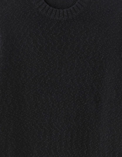 Celio_Black_100% Cotton Slub Knit Crew Neck Sweater_MEARTHUR_BLACK_04