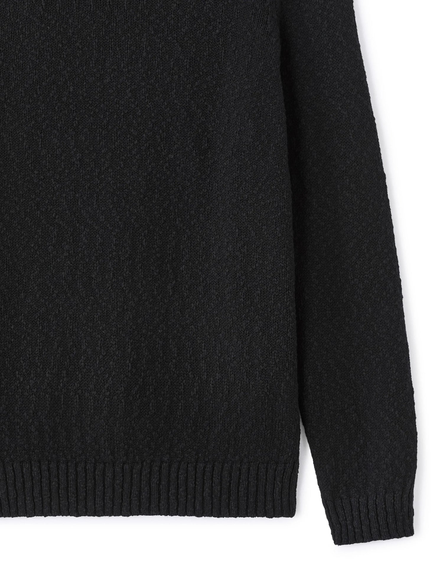 Celio_Black_100% Cotton Slub Knit Crew Neck Sweater_MEARTHUR_BLACK_05