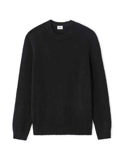 Celio_Black_100% Cotton Slub Knit Crew Neck Sweater_MEARTHUR_BLACK_06