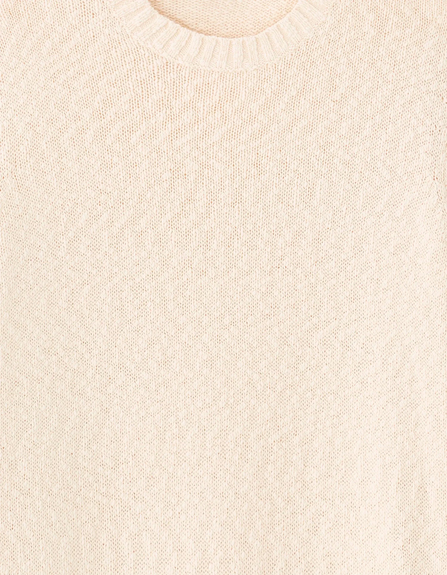 Celio_Ecru_100% Cotton Slub Knit Crew Neck Sweater_MEARTHUR_ECRU_05
