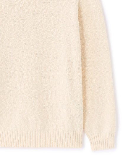Celio_Ecru_100% Cotton Slub Knit Crew Neck Sweater_MEARTHUR_ECRU_06