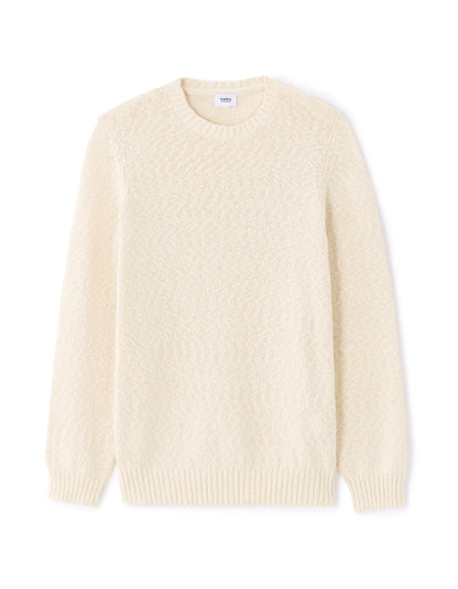 Celio_Ecru_100% Cotton Slub Knit Crew Neck Sweater_MEARTHUR_ECRU_07