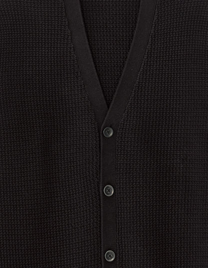 Celio_Black_100% Cotton Fancy Knit Cardigan_MECARD_BLACK_05