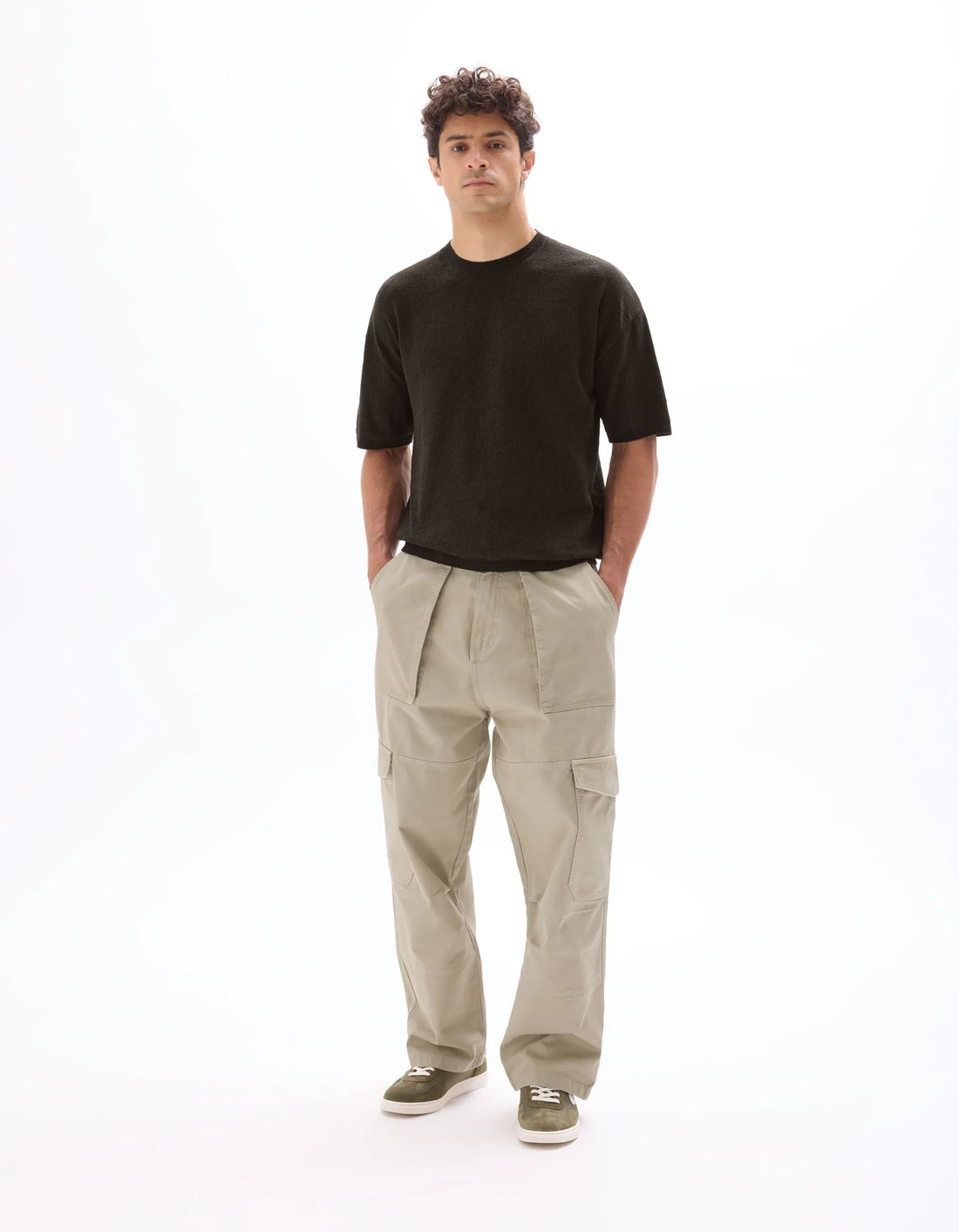 Celio_Carbone_Boxy Crew Neck Mesh T-Shirt_MECHENI_CARBONE_01