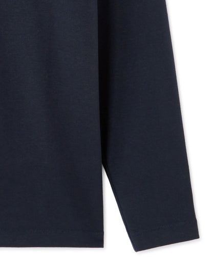 Celio_Encre_Regular Long-Sleeved Jersey Polo Shirt_MEDORT_ENCRE_06