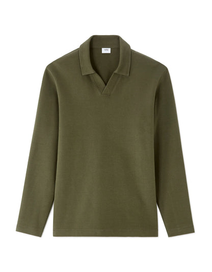 Celio_Kaki_Regular Long-Sleeved Jersey Polo Shirt_MEDORT_KAKI_07