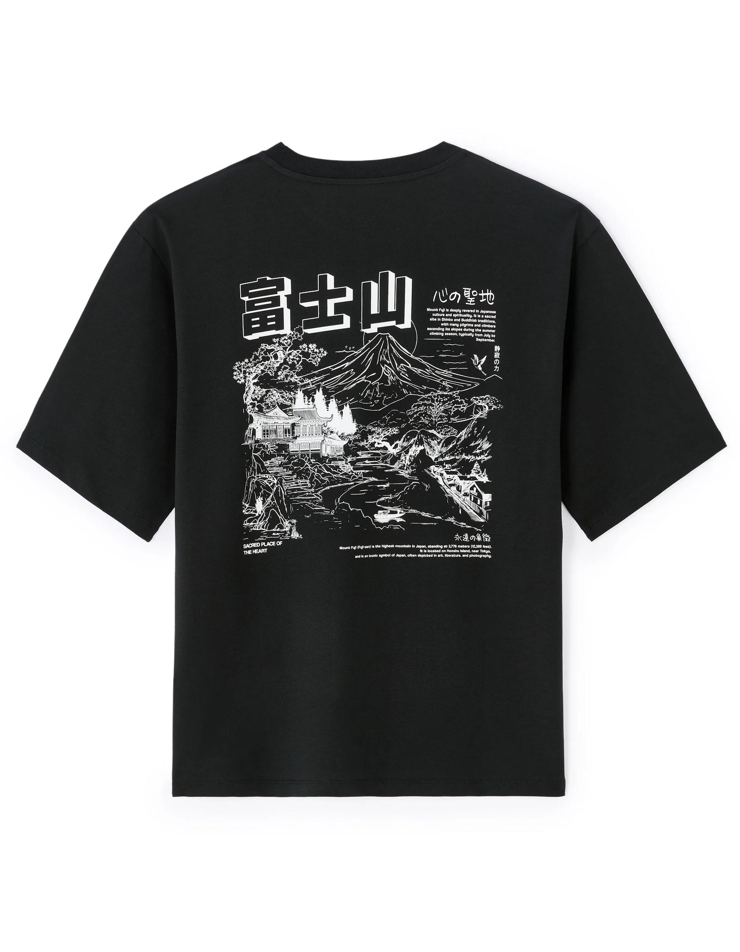 Celio_Black_Oversized Round Neck T-Shirt 100% Cotton Asian Print_MEMOUNTAIN_BLACK_04