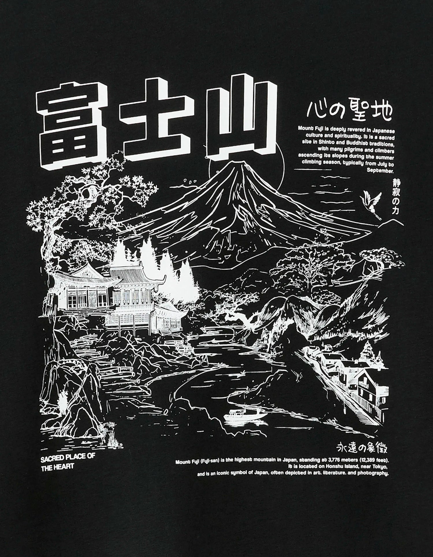 Celio_Black_Oversized Round Neck T-Shirt 100% Cotton Asian Print_MEMOUNTAIN_BLACK_06