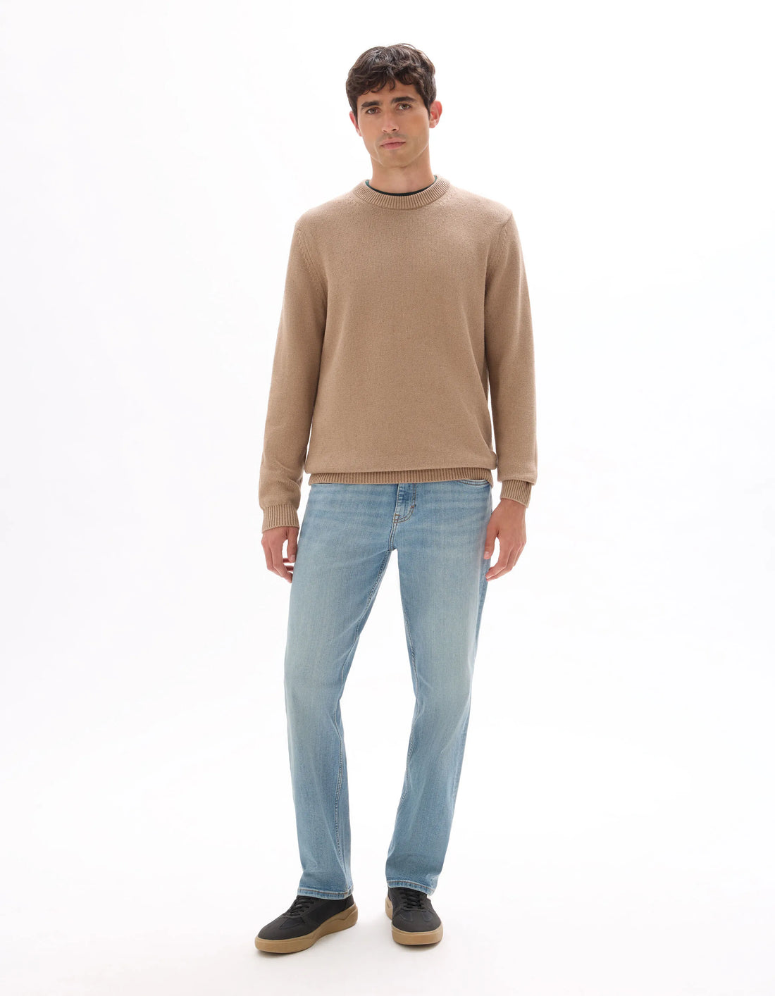 Celio_Beige Humus_NepsŽ Cotton Blend Crew Neck Sweater_MENEPS_BEIGE HUMUS_01